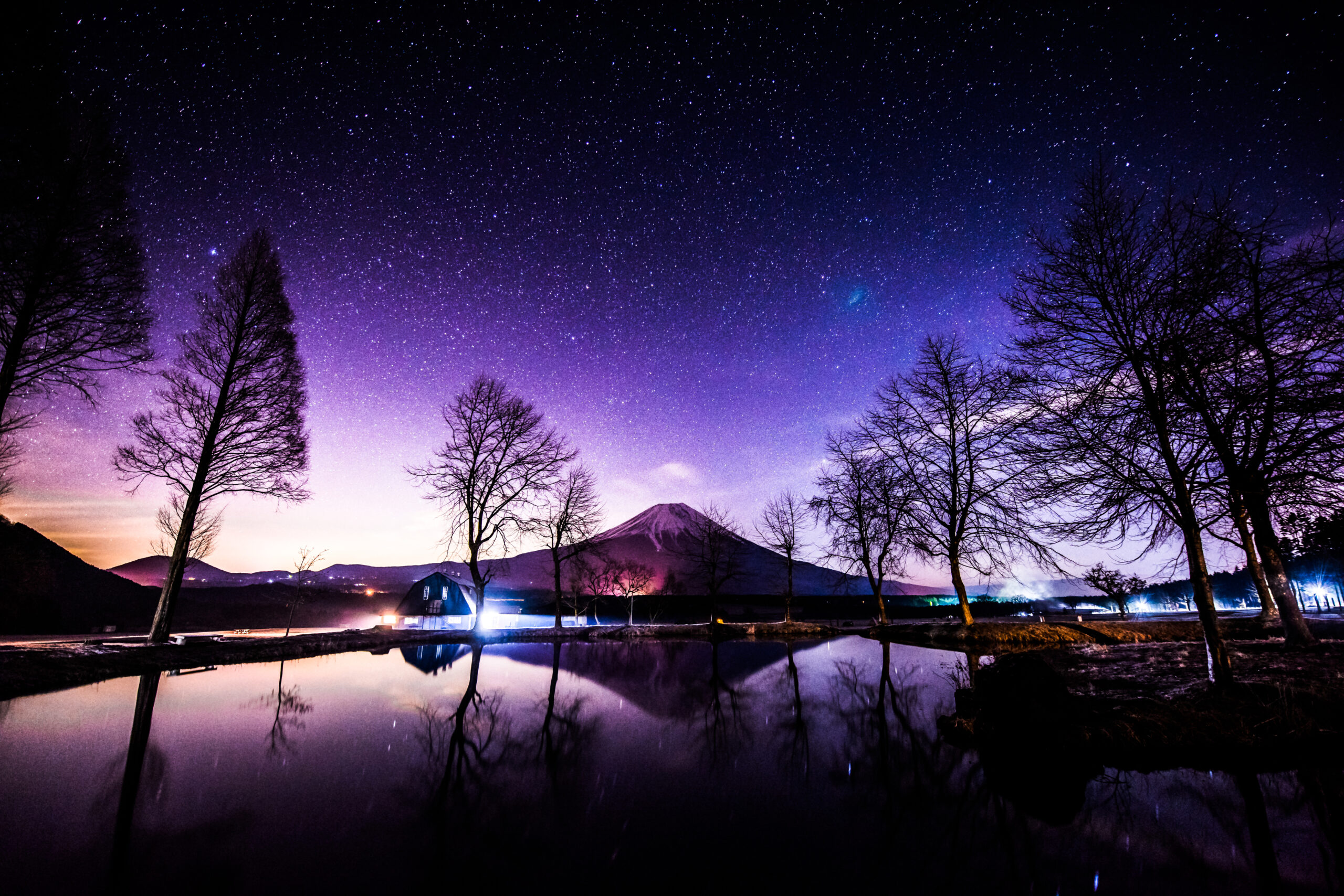 Starry sky over Mt. Fuji